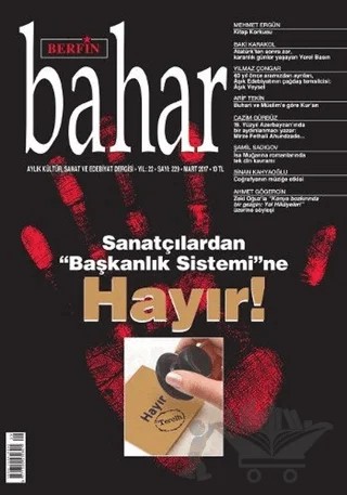 Berfin Bahar Aylık Kültür Sanat ve Edebiyat Dergisi Sayı: 229 Mart 2017 – Berfin Bahar Dergisi kitap kapağı