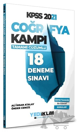 2021 KPSS Coğrafya Kampı Tamamı Çözümlü 18 Deneme Sınavı – Kolektif – Yediiklim Yayınları kitap kapağı