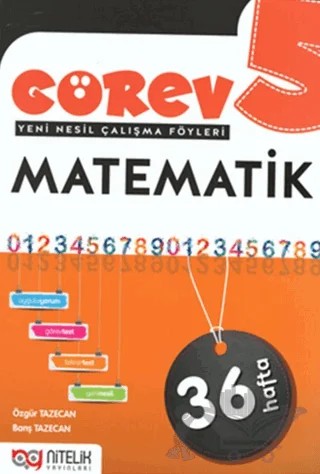5. Sınıf Matematik Görev Yeni Nesil Çalışma Föyleri – Özgür Tazecan, Barış Tazecan – Nitelik Yayınları - Bayilik kitap kapağı