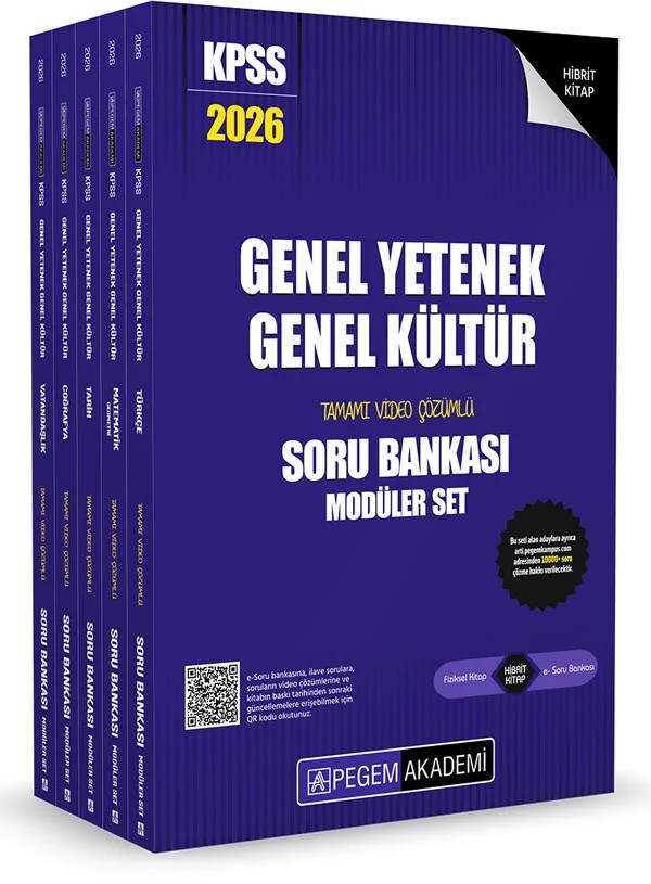 2026 KPSS Genel Yetenek Genel Kültür Tamamı Çözümlü Soru Bankası Seti - (5 Kitap) – (5 Kitap) – Pegem Akademi Yayıncılık kitap kapağı