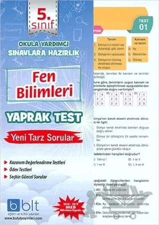 5. Sınıf Fen Bilimleri Yaprak Test – Kolektif – Bulut Eğitim ve Kültür Yayınları kitap kapağı