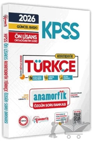 2026 KPSS Ön Lisans/Ortaöğretim Türkçe ANAMORFİK TEK KİTAP Özgün Soru Bankası Dijital Çözümlü – Kolektif – Anamorfik Yayınları kitap kapağı