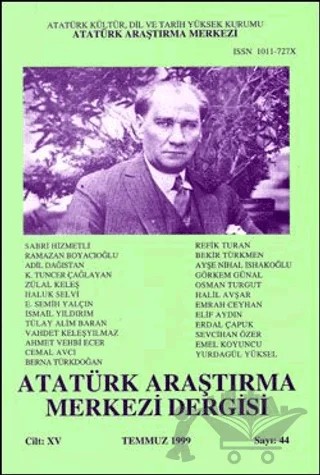Atatürk Araştırma Merkezi Dergisi Cilt: 14 Temmuz 1999 Sayı: 44 – Atatürk Araştırma Merkezi kitap kapağı