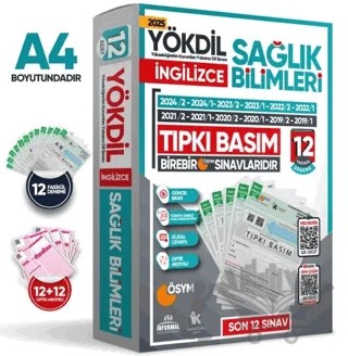 2025 YÖKDİL İngilizce Sağlık Bilimleri ÖSYM Çıkmış Soru Tıpkı Basım Paket Deneme 12li Türkiye Geneli – Kolektif – Karakutu Yayın kitap kapağı