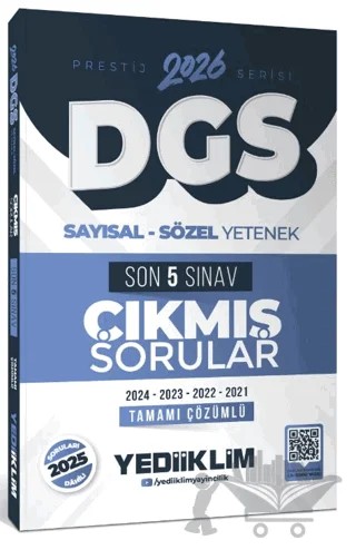 2026 DGS Prestij Serisi Sayısal Sözel Yetenek Tamamı Çözümlü Son 5 Sınav Çıkmış Sorular – Kolektif – Yediiklim Yayınları kitap kapağı