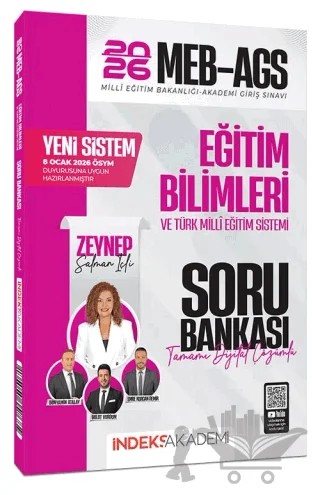 2026 MEB-AGS Eğitim Bilimleri ve Türk Milli Eğitim Sistemi Soru Bankası Çözümlü – Zeynep Salman İçli, Bünyamin Atalay, Bulut Vurdum, Emre Korcan Demir – İndeks Akademi Yayıncılık kitap kapağı