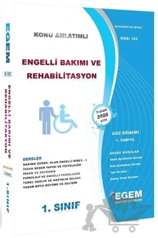 1. Sınıf 1. Yarıyıl Engelli Bakımı ve Rehabilitasyon Konu Anlatımlı - Kod 123 – Kolektif – Egem Eğitim Yayınları kitap kapağı