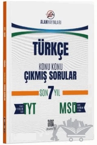 TYT MSÜ Türkçe Konu Konu Çıkmış Sorular Son 7 Yıl – Kollektif – Alan Yayınları kitap kapağı