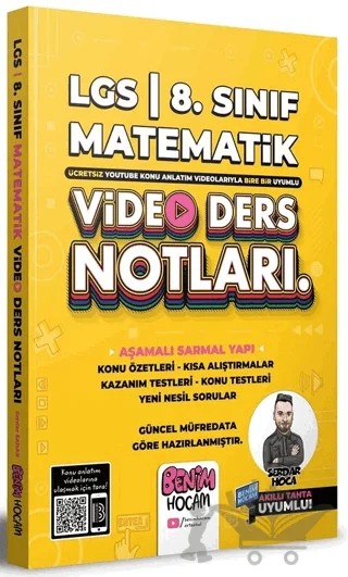 LGS 8. Sınıf Matematik Video Ders Notları (Konu Anlatımı) – Serdar Sanar – Benim Hocam Yayınları kitap kapağı