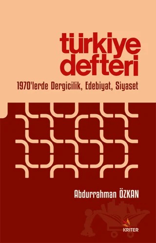 Türkiye Defteri – Abdurrahman Özkan – Kriter Yayınları kitap kapağı