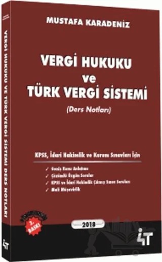 Vergi Hukuku ve Türk Vergi Sistemi – Mustafa Karadeniz – 4T Yayınları kitap kapağı