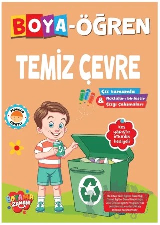 Boya Öğren – Temiz Çevre – Abdullah Karaca – Boyama Zamanı kitap kapağı