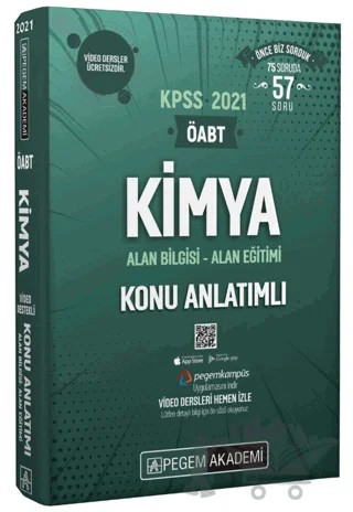 2021 KPSS Kimya Alan Bilgisi - Alan Eğitimi Konu Anlatımlı – Kolektif – Pegem Akademi Yayıncılık kitap kapağı