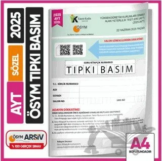 2025 YKS-AYT Sözel (SÖZ) ÖSYM Tıpkı Basım Çıkmış Soru Deneme Kitapçığı – Kollektif – Karakutu Yayın kitap kapağı