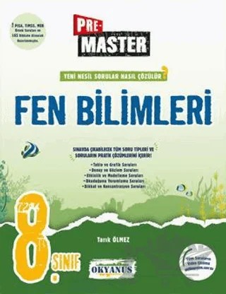 8. Sınıf Pre Master Fen Bilimleri Soru Bankası – Tarık Ölmez – Okyanus Yayınları kitap kapağı