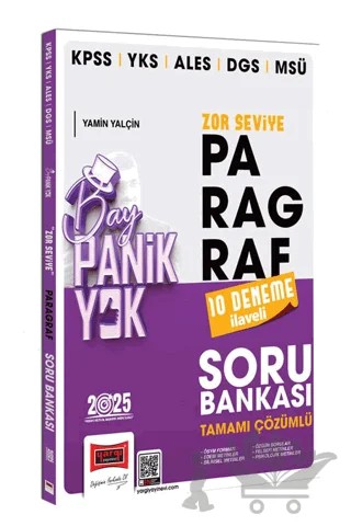 2025 KPSS YKS ALES DGS MSÜ Tamamı Çözümlü Panik Yok Zor Seviye Paragraf Soru Bankası (10 Deneme İlaveli) – Yamin Yalçın – Yargı Yayınevi kitap kapağı