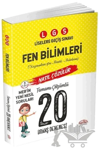 LGS Fen Bilimleri Tamamı Çözümlü 20 Branş Denemesi – Kolektif – Editör Yayınevi kitap kapağı