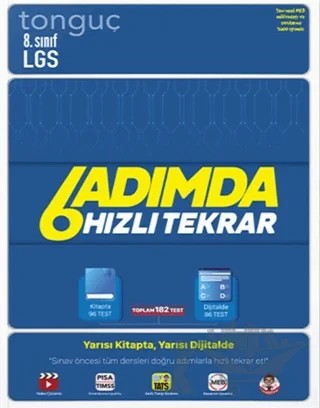 2021 8. Sınıf LGS 6 Adımda Hızlı Tekrar – Kolektif – Tonguç Akademi kitap kapağı