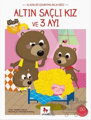 Altın Saçlı Kız ve 3 Ayı (Çıkartmalarla) – Sandra Lebrun – Almidilli kitap kapağı
