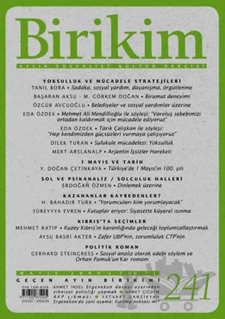 Birikim Aylık Sosyalist Kültür Dergisi Sayı: 241 Mayıs 2009 – Birikim Yayınları kitap kapağı