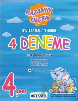4. Sınıf Kazanım Ölçen 4 Deneme – Hacer Şebnem, Fatma Mert – Okyanus Yayınları kitap kapağı