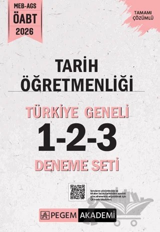 2026 MEB AGS ÖABT Tarih Öğretmenliği Tamamı Çözümlü Türkiye Geneli 1-2-3 (3'lü Deneme Seti) – Kolektif – Pegem Akademi Yayıncılık kitap kapağı
