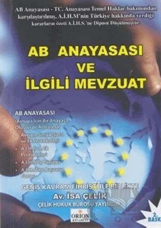 AB Anayasası ve İlgili Mevzuat – İsa Çelik – Orion Kitabevi kitap kapağı