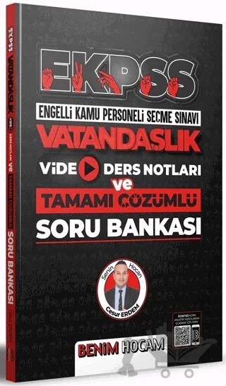EKPSS Vatandaşlık Video Ders Notları ve Tamamı Çözümlü Soru Bankası – Cesur Erdem – Benim Hocam Yayınları kitap kapağı