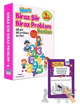 4. Sınıf Biraz Şiir Biraz Problem Kartları - Yaz Sil Kalemli – Mustafa Işık – Martı Çocuk Yayınları kitap kapağı