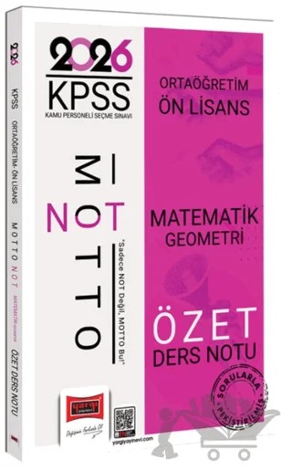 2026 KPSS Ortaöğretim Ön Lisans Motto Serisi Matematik-Geometri Özet Ders Notu – Kolektif – Yargı Yayınevi kitap kapağı