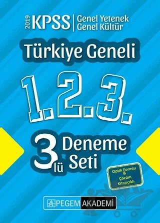 KPSS Genel Yetenek Genel Kültür Türkiye Geneli Deneme (1.2.3) 3'lü Deneme Seti – Kolektif – Pegem Akademi Yayıncılık kitap kapağı