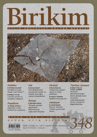 Birikim Aylık Sosyalist Kültür Dergisi Sayı: 348 Nisan 2018 – Birikim Yayınları kitap kapağı