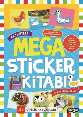 Aktiviteli Mega Sticker Kitabı - Çiftlik Hayvanları – Kolektif – Pogo Çocuk kitap kapağı