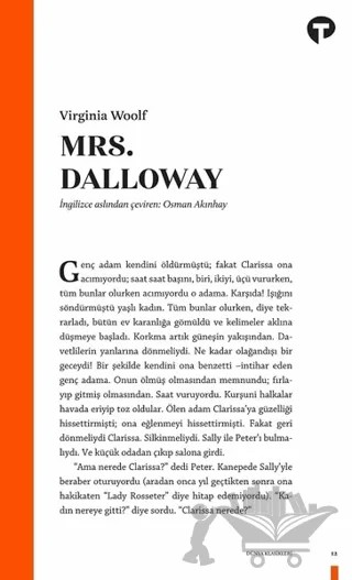Mrs. Dalloway – Virginia Woolf – Turkuvaz Kitap kitap kapağı
