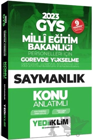 KPSS 2023 GYS Milli Eğitim Bakanlığı Personelleri İçin Görevde Yükselme Saymanlık Konu Anlatımlı – Kolektif – Yediiklim Yayınları kitap kapağı