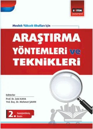 Araştırma Yöntemleri ve Teknikleri – Mehmet Şahin, Zeki Kaya – Eğitim Yayınevi - Ders Kitapları kitap kapağı