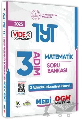 2025 TYT MEBİ-OGM 3 ADIM Matematik Soru Bankası Video Çözüm – Kolektif – Karakutu Yayın kitap kapağı