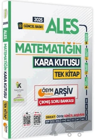 2025 ALES Kara Kutu Matematik Tek Kitap ÖSYM Arşiv Çıkmış Soru Bankası Konu Özetli Video/PDF Çözümlü – Kolektif – Karakutu Yayın kitap kapağı