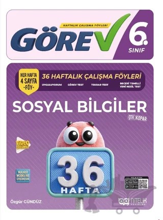 6. Sınıf Sosyal Bilgiler 36 Haftalık Çalışma Föyleri – Özgür Gündüz – Nitelik Yayınları kitap kapağı