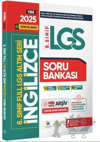 2025 8. Sınıf Full LGS Altın Seri İngilizce MEB Çıkmış Soru Bankası Modüler Seti PDF/Video Çözümlü – Kolektif – Karakutu Yayın kitap kapağı