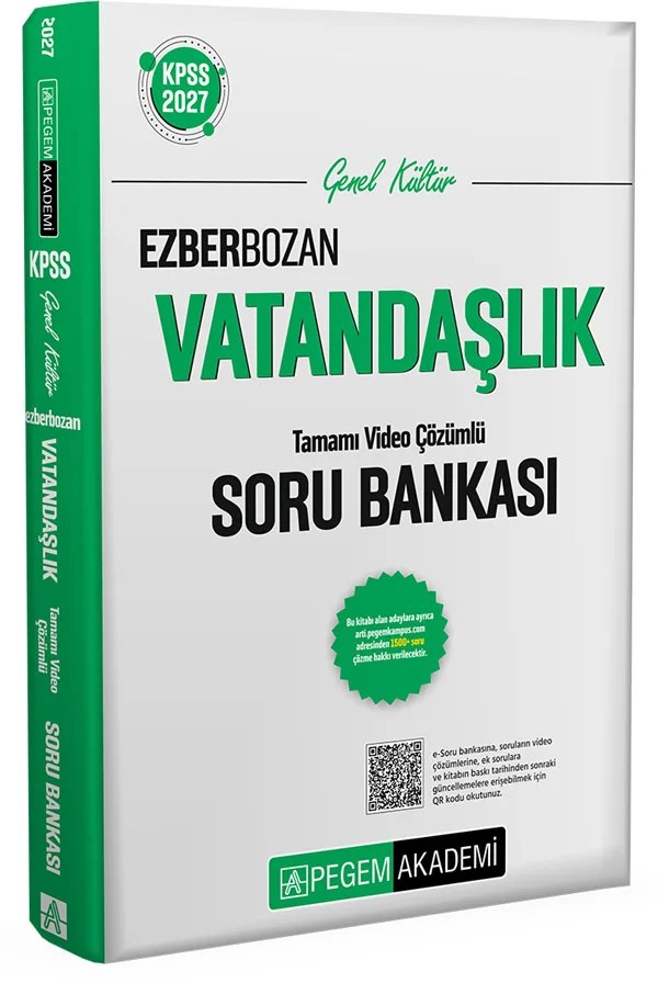 2027 KPSS Genel Kültür Ezberbozan Vatandaşlık Soru Bankası – Pegem Akademi Yayıncılık kitap kapağı