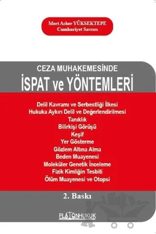 İspat ve Yöntemleri – Mert Asker Yüksektepe – Platon Hukuk kitap kapağı