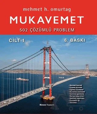 Mukavemet - 502 Çözümlü Problemler Cilt 1 – Mehmet H. Omurtag – Birsen Yayınevi kitap kapağı
