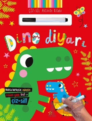 Çiz – Sil Aktivite Kitabı Dino Diyarı – Kolektif – İndigo Çocuk kitap kapağı