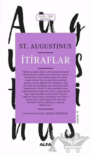 İtiraflar – St. Augustinus – Alfa Yayınları kitap kapağı
