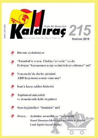 Kaldıraç Dergisi Sayı: 215 Haziran 2019 – Kaldıraç Yayınevi kitap kapağı