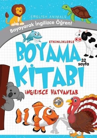 Etkinliklerle Boyama Kitabı İngilizce Hayvanlar – Emrecan Zengin – Akıllı Zebra kitap kapağı