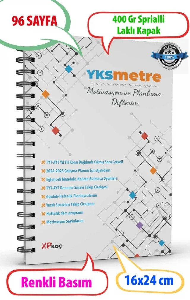YKSMETRE Motivasyon ve Planlama Defteri/Günlük ve Haftalık Planlayıcı – Komisyon – XP Koç kitap kapağı