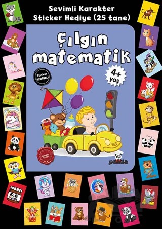 Stickerlı 4+ Yaş Çılgın Matematik – Pedagog Afife Çoruk – Beyaz Panda Yayınları kitap kapağı