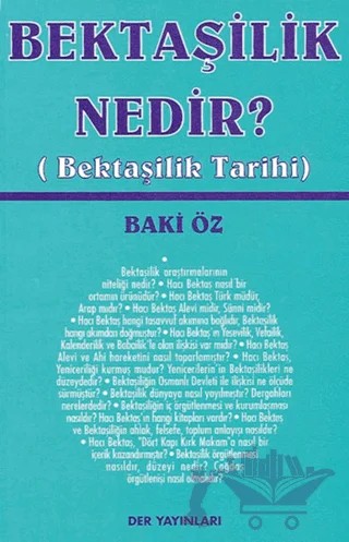 Bektaşilik Nedir? – Baki Öz – Der Yayınları kitap kapağı